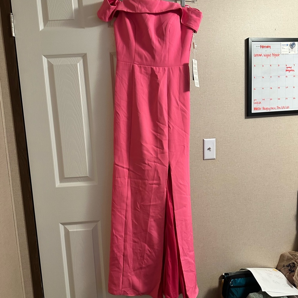 Elegant Pink Off-Shoulder Dress